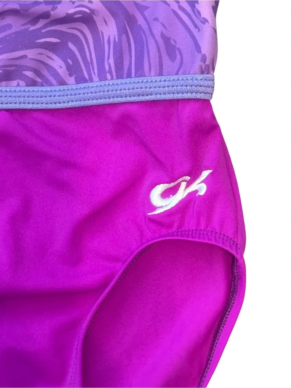 GK Girls Purple Marble & Magenta Leotard - Child Medium